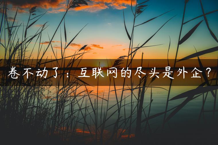 卷不动了：互联网的尽头是外企？