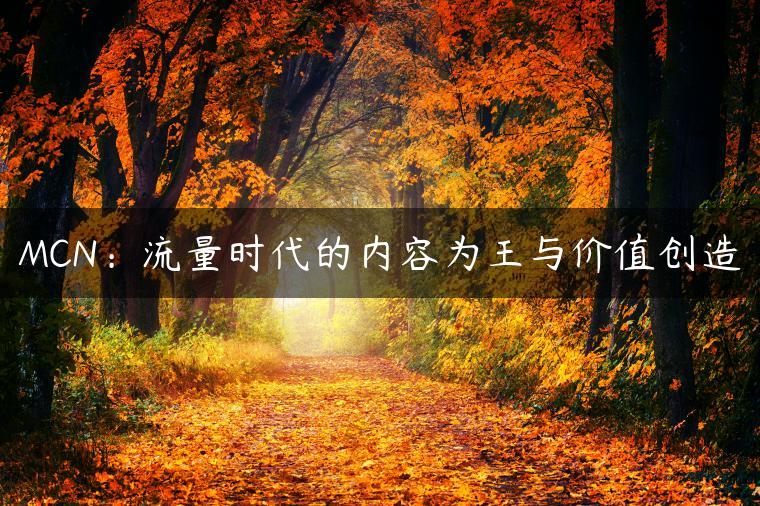 MCN：流量时代的内容为王与价值创造