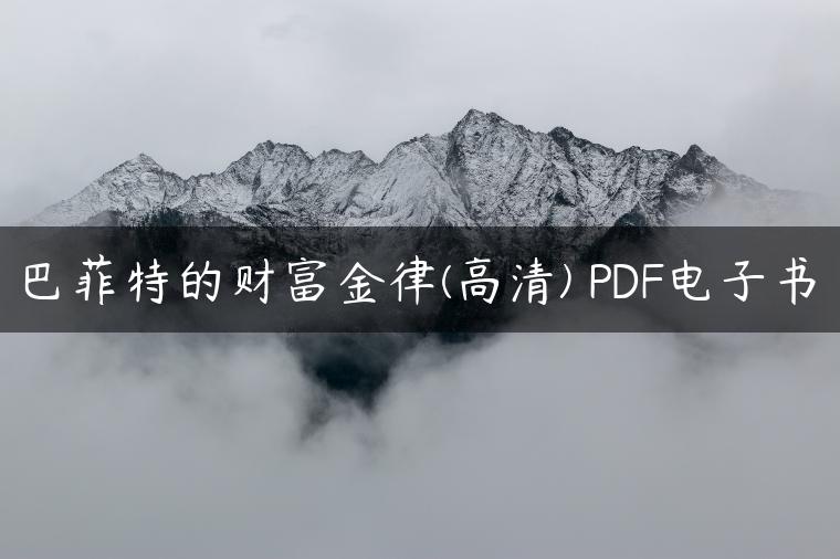 巴菲特的财富金律(高清) PDF电子书