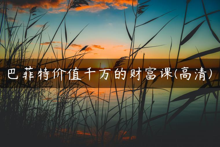 巴菲特价值千万的财富课(高清)