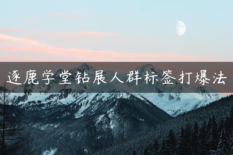 逐鹿学堂钻展人群标签打爆法