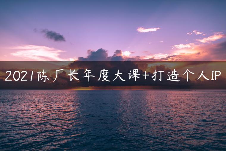 2021陈厂长年度大课+打造个人IP