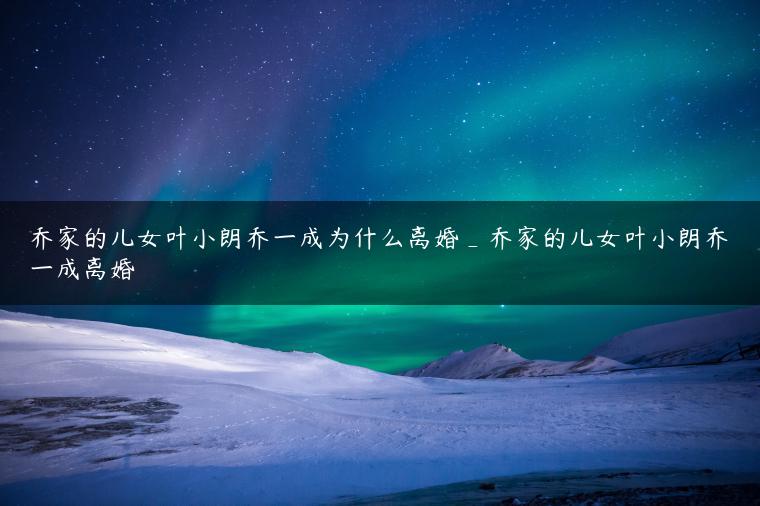 乔家的儿女叶小朗乔一成为什么离婚_乔家的儿女叶小朗乔一成离婚