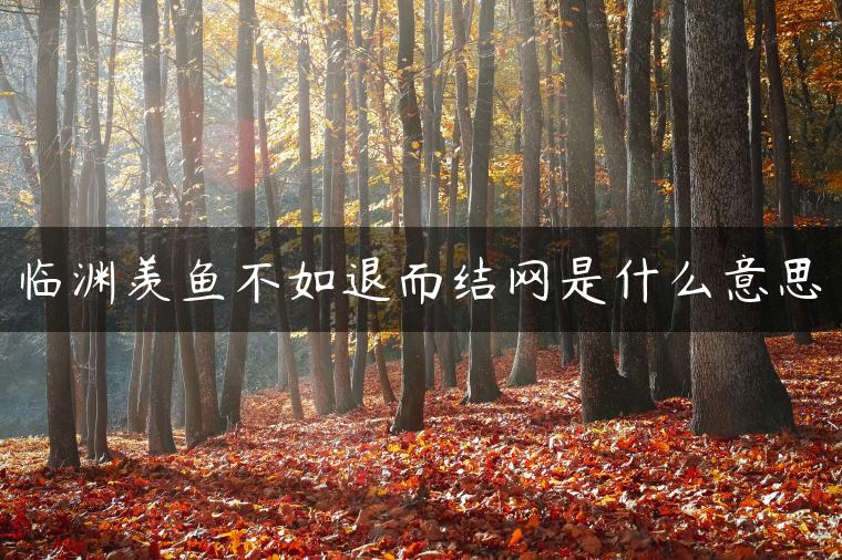 临渊羡鱼不如退而结网是什么意思