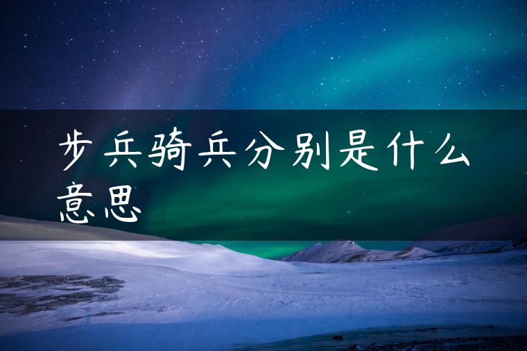 步兵骑兵分别是什么意思