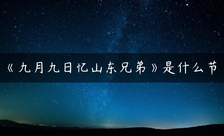 《九月九日忆山东兄弟》是什么节