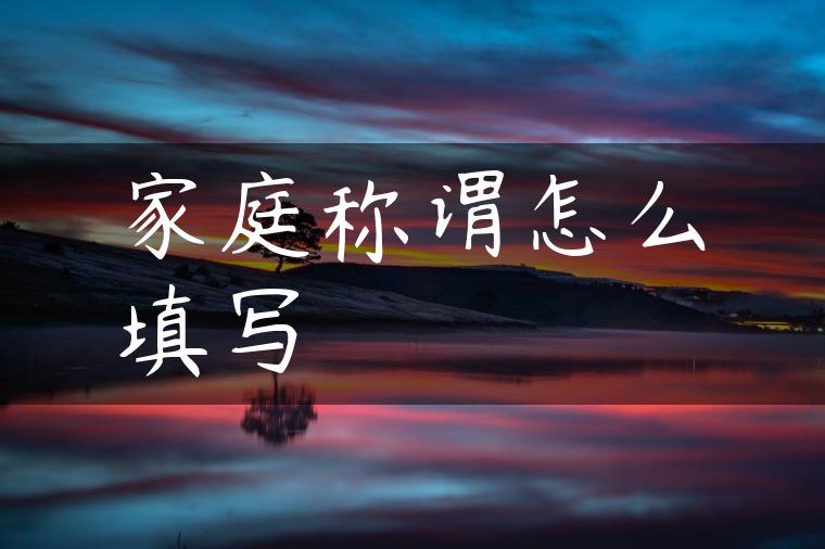 家庭称谓怎么填写