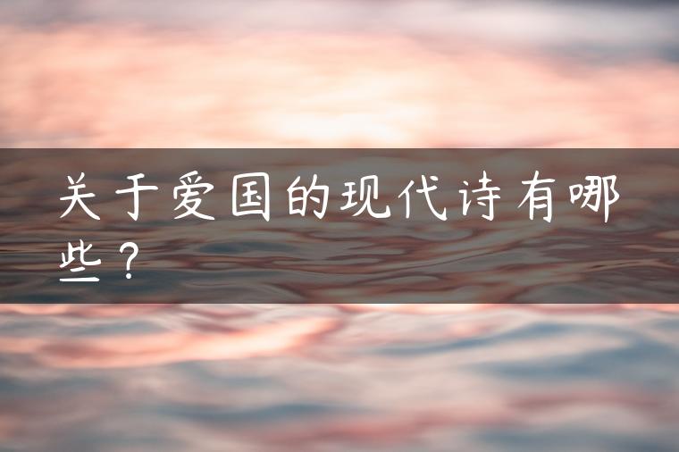 关于爱国的现代诗有哪些？