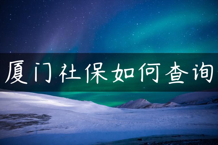 厦门社保如何查询