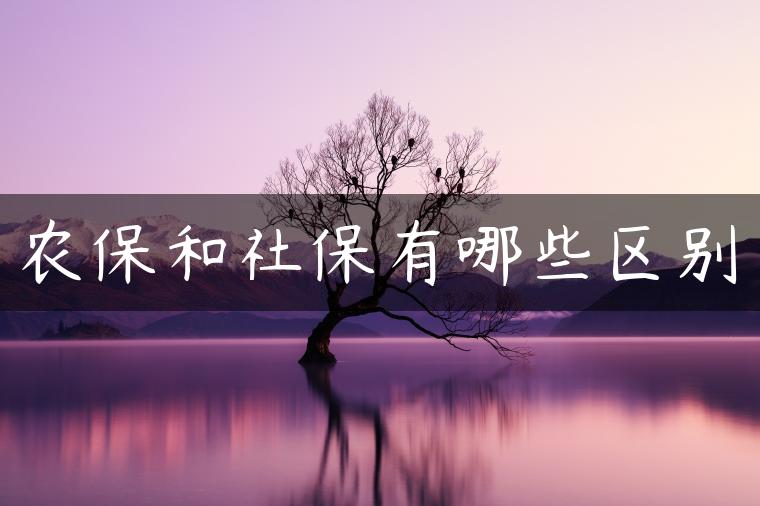 农保和社保有哪些区别 农保和社保有哪些区别