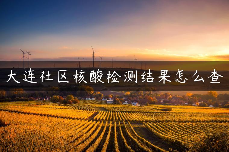 大连社区核酸检测结果怎么查