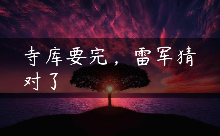 寺库要完,雷军猜对了 寺库要完,雷军猜对了